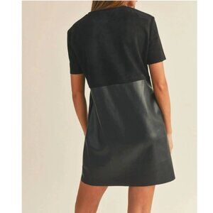 Miou Muse Faux Suede Leather Mini Shift Dress S NWT